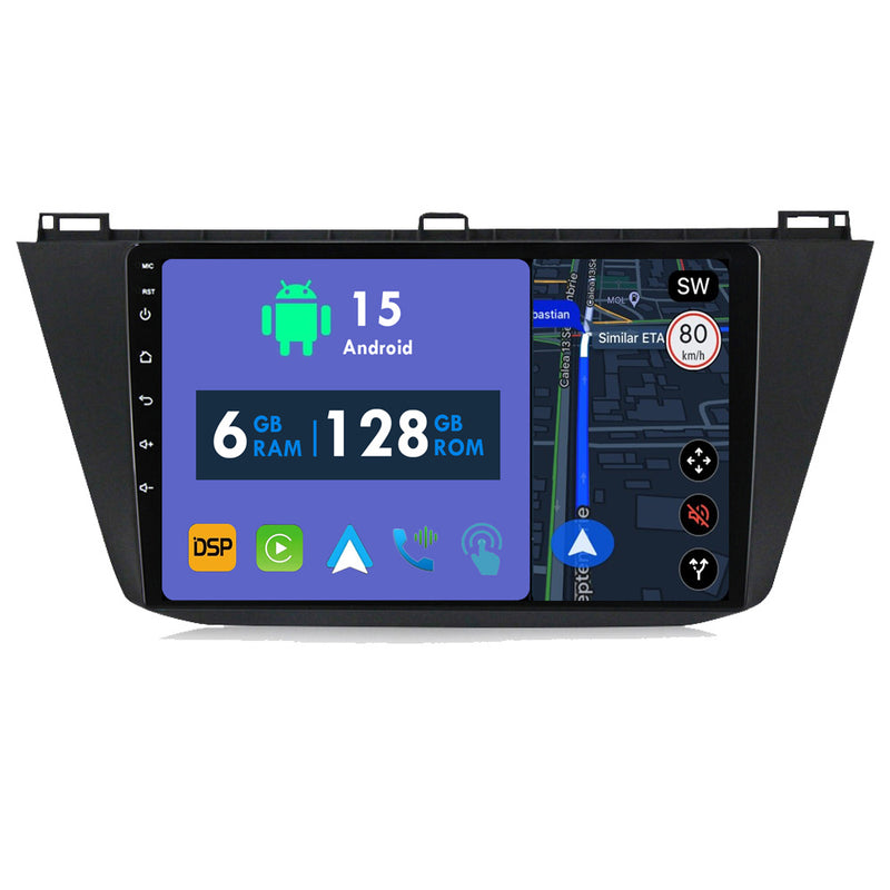 RoverOne Car Stereo Radio Bluetooth CarPlay GPS Navigation for Volkswagen Tiguan 2 Mk 2016 - 2022