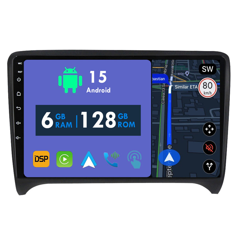 RoverOne Car Stereo Radio Bluetooth CarPlay GPS Navigation for Audi TT 2 8J 2006 - 2014