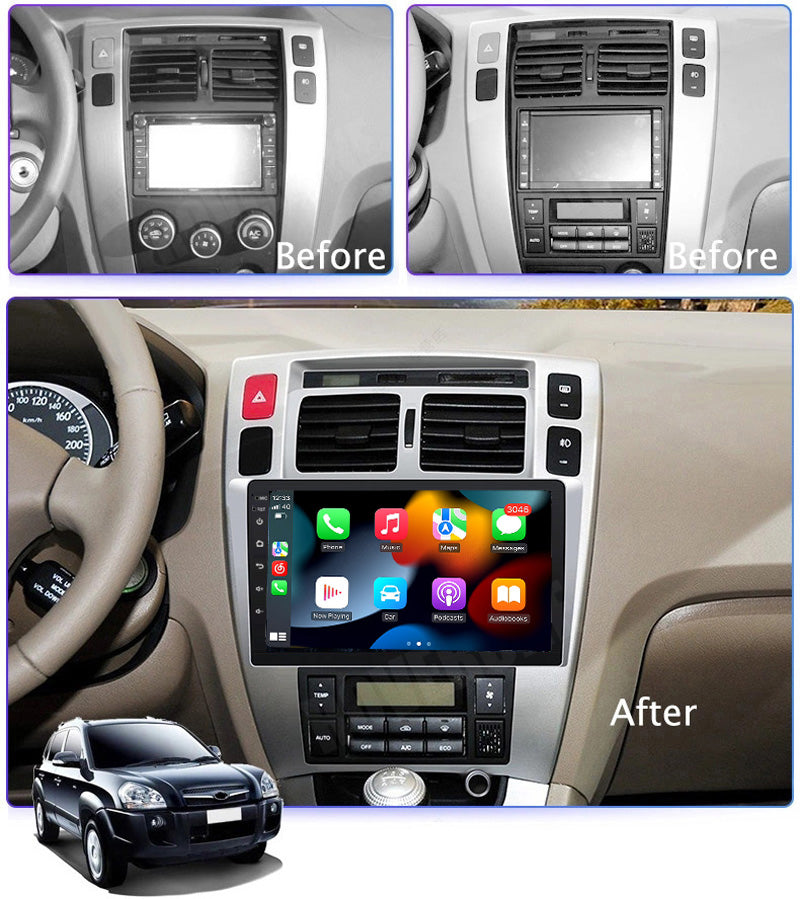 RoverOne Car Stereo Radio Bluetooth CarPlay GPS Navigation for Hyundai Tucson 1 2004 - 2009