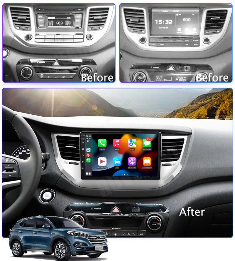 RoverOne Car Stereo Radio Bluetooth CarPlay GPS Navigation for Hyundai Tucson 3 2015 - 2018