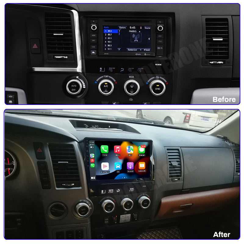 RoverOne Car Stereo Radio Bluetooth CarPlay GPS Navigation for Toyota Tundra XK50 2007 - 2013 Sequoia XK60 2008 - 2017