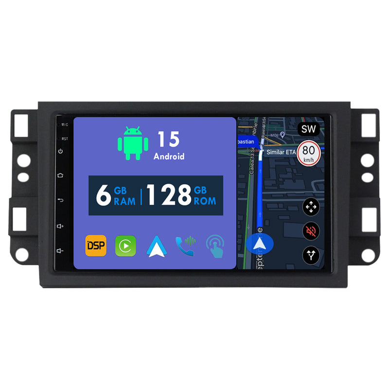 RoverOne Car Stereo Radio Bluetooth CarPlay GPS Navigation for Chevrolet Silverado Impala GMC Yukon Acadia Sierra