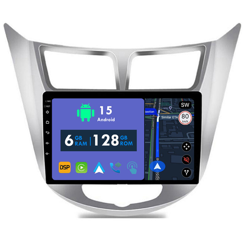 RoverOne Car Stereo Radio Bluetooth CarPlay GPS Navigation for Hyundai Solaris Verna 2010 - 2016