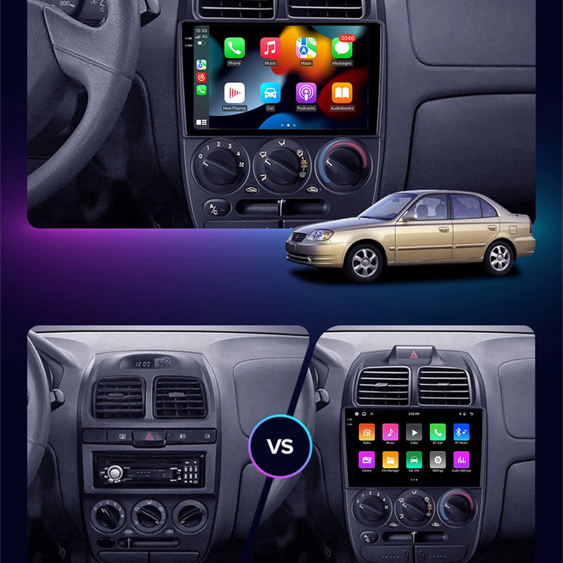 RoverOne Car Stereo Radio Bluetooth CarPlay GPS Navigation for Hyundai Verna 1999 - 2005