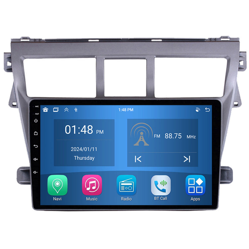 RoverOne Car Stereo Radio Bluetooth CarPlay GPS Navigation for Toyota Vios 2 2007 - 2013