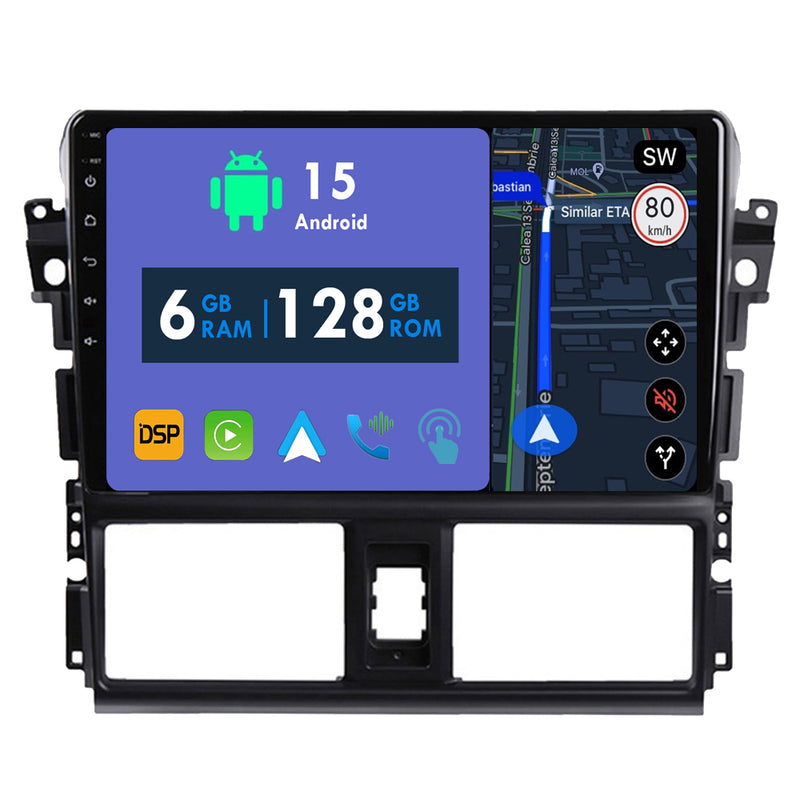 RoverOne Car Stereo Radio Bluetooth CarPlay GPS Navigation for Toyota Vios XP150 2013 - 2020