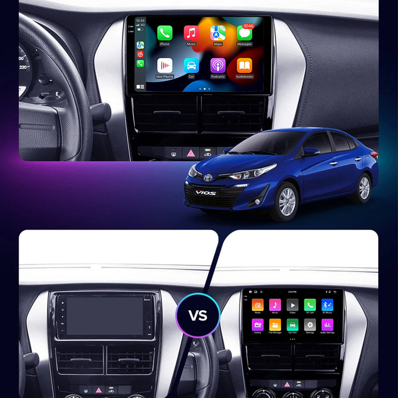 RoverOne Car Stereo Radio Bluetooth CarPlay GPS Navigation for Toyota Yaris Vios 2017 - 2020