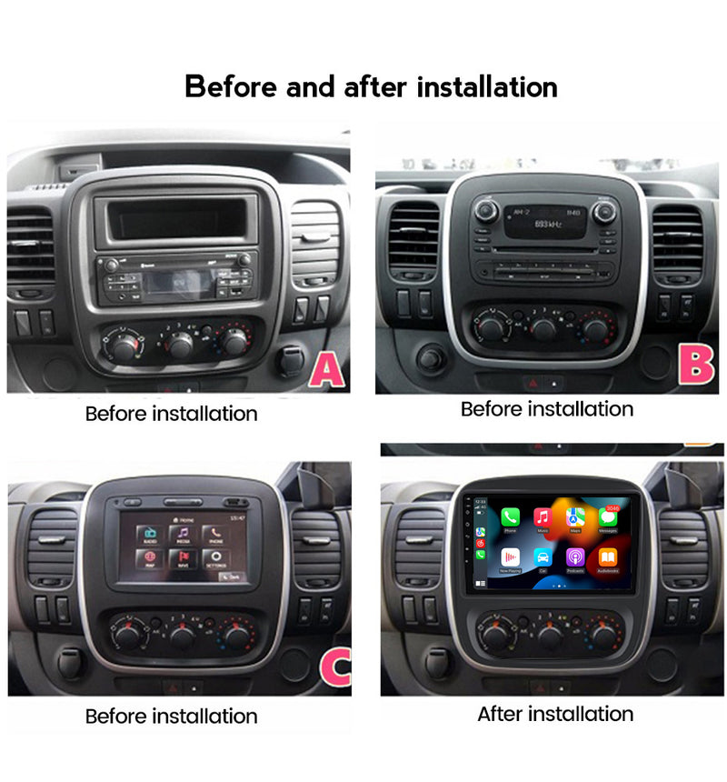 RoverOne Car Stereo Radio Bluetooth CarPlay GPS Navigation for Renault Trafic 3 2014 - 2021 for Opel Vivaro B 2014 - 2018