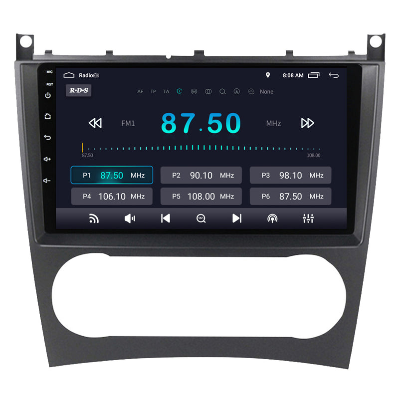 RoverOne Car Stereo Radio Bluetooth CarPlay GPS Navigation for Mercedes Benz C Class W203 W209 C180 C200 CL203 C209 A209 2004 - 2011