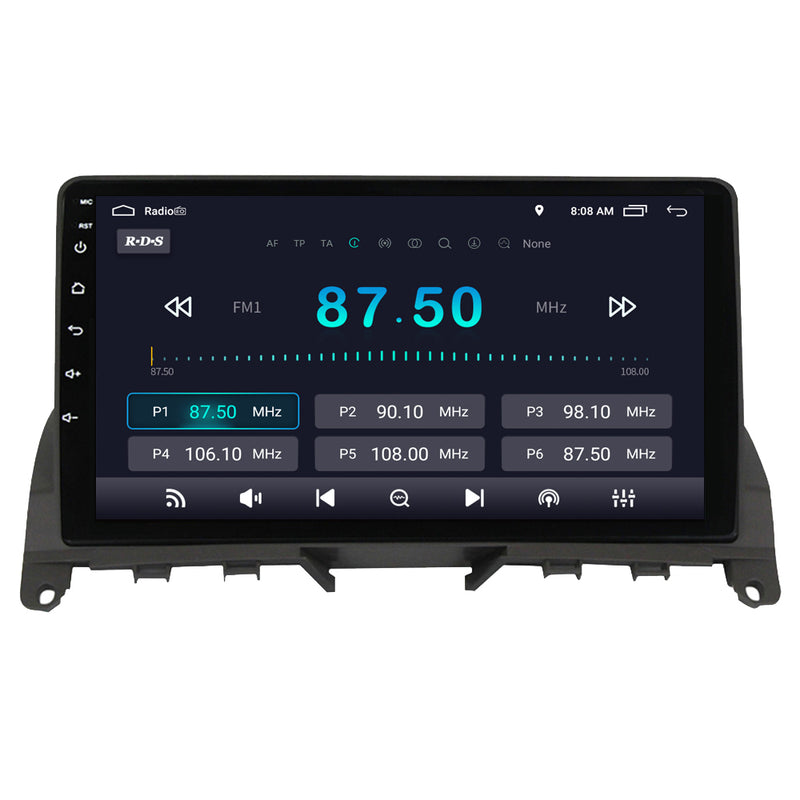 RoverOne Car Stereo Radio Bluetooth CarPlay GPS Navigation for Mercedes Benz C Class 3 W204 S204 2006 - 2011