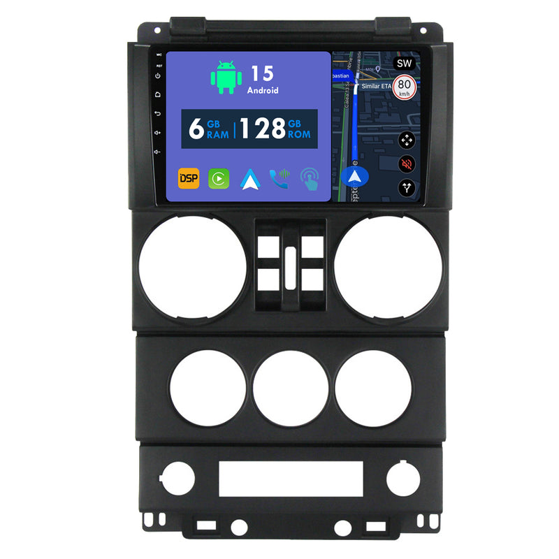 RoverOne Car Stereo Radio Bluetooth CarPlay GPS Navigation for Jeep Wrangler 3 JK 2008 - 2010