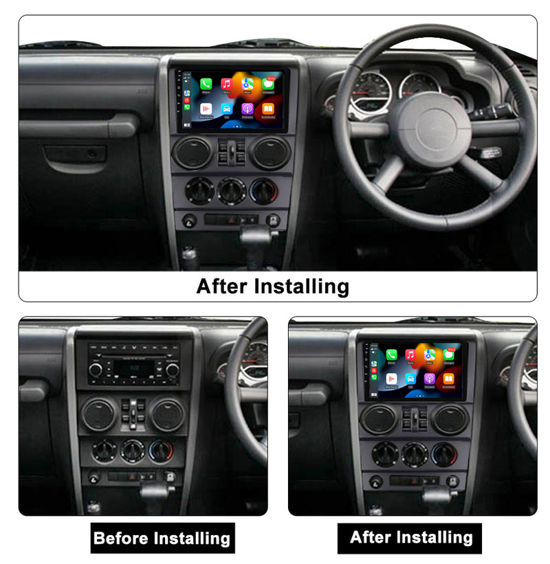RoverOne Car Stereo Radio Bluetooth CarPlay GPS Navigation for Jeep Wrangler 3 JK 2008 - 2010