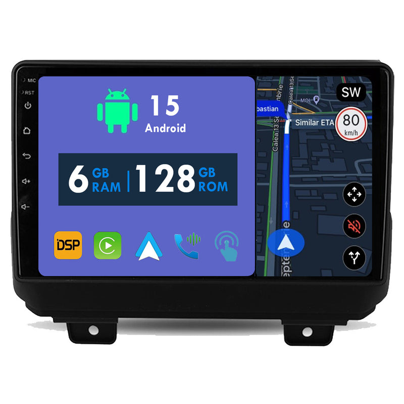 RoverOne Car Stereo Radio Bluetooth CarPlay GPS Navigation for Jeep Wrangler 4 JL 2018 - 2019