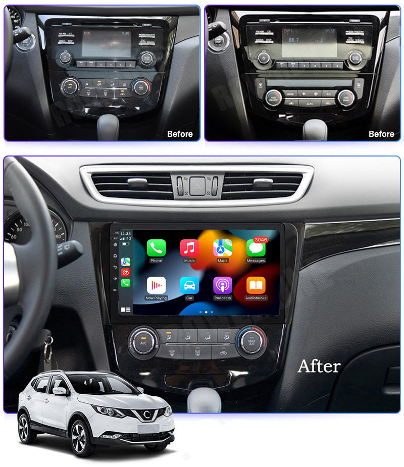 RoverOne Car Stereo Radio Bluetooth CarPlay GPS Navigation for Nissan X-Trail xtrail X - Trail 3 T32 2013 - 2022 Qashqai 2 J11