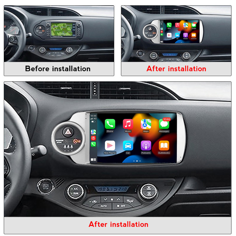 RoverOne Car Stereo Radio Bluetooth CarPlay GPS Navigation for Toyota Yaris 2012 - 2017
